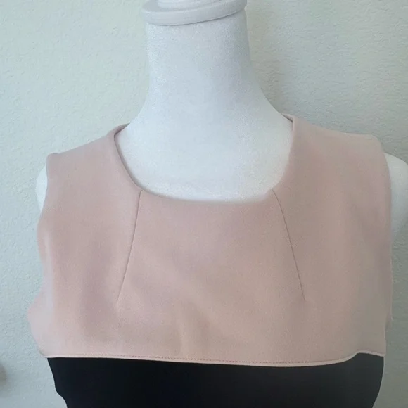 Tommy Hilfiger Black and Light Pink Sleeveless Colorblock Midi Dress - Picture 2 of 9